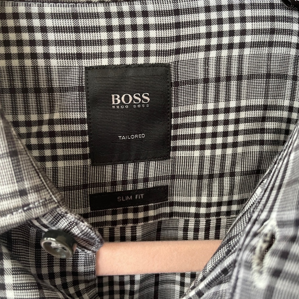 Hugo Boss Monochrome Checkered Shirt - Picture 6 of 7